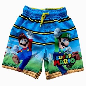 Super Mario Boys Bathing Suit, Swim Shorts Size 4T Great Condition